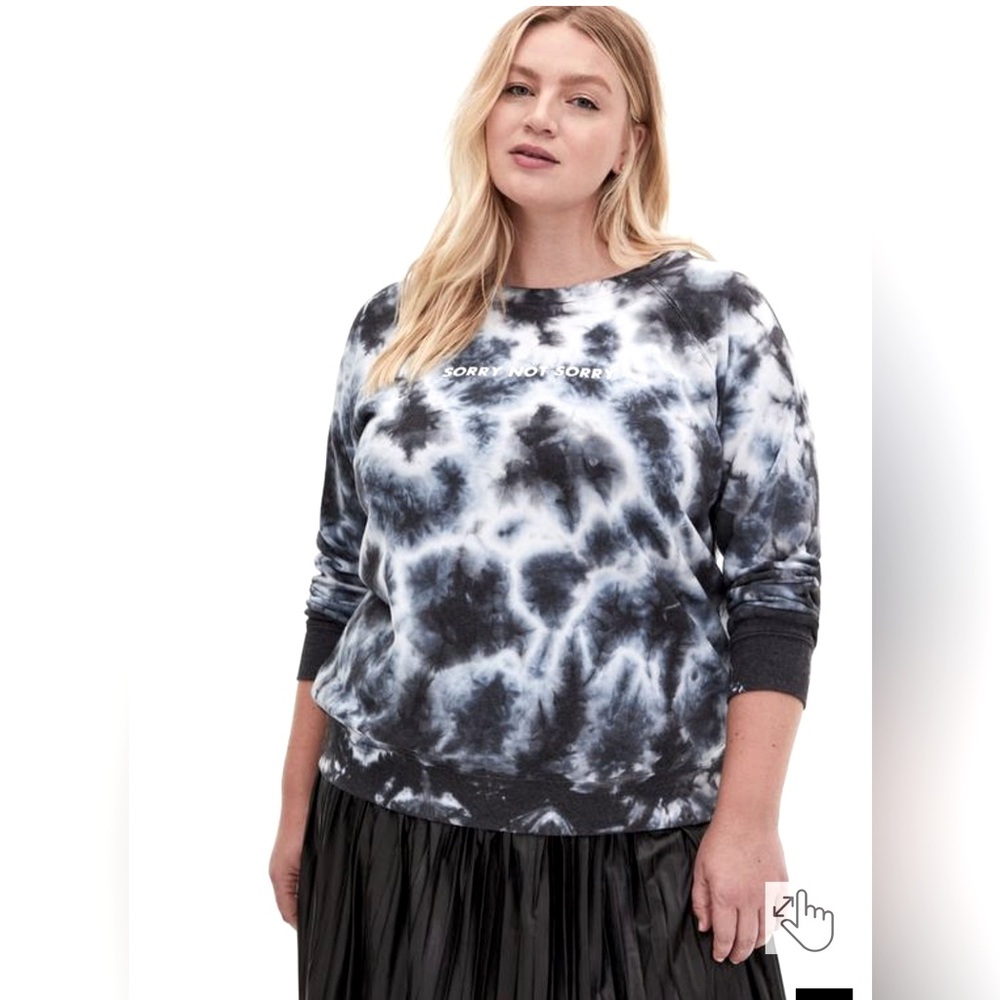 NOT SORRY Tie Dye graphic fleece sweatshirt Size 3 22/24 bleach grunge feminist